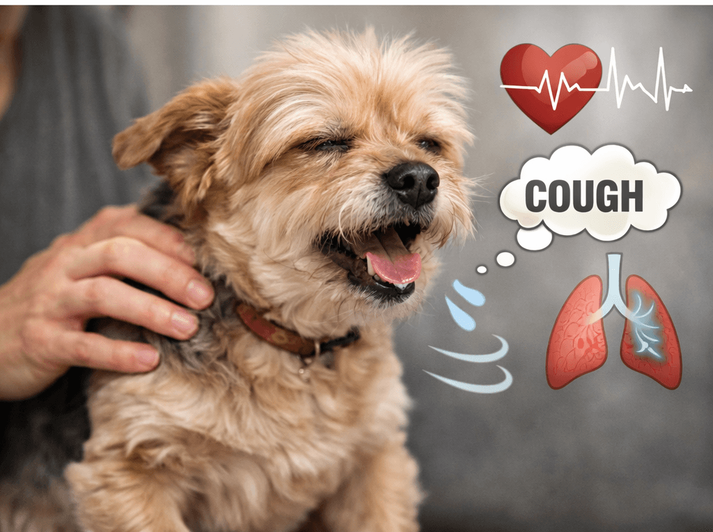 기침을 하며 호흡이 가쁜 반려견